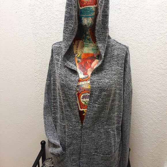 Mudd Cardigan Open Front Hoodie - Picture 1 of 9